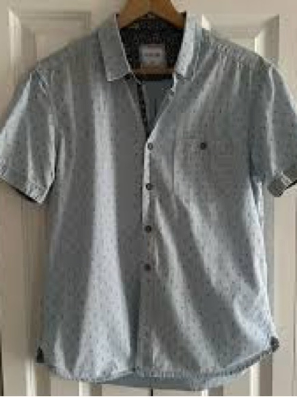 Jachs New York Men’s Printed Short Sleeve Button Down Shirt - Light Blue